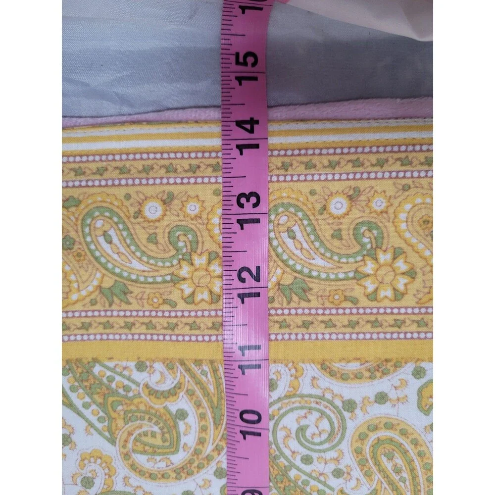 💥 6 ~ VTG Williams Sonoma yellow paisley floral 2 sided placemats 2 Napkins B4